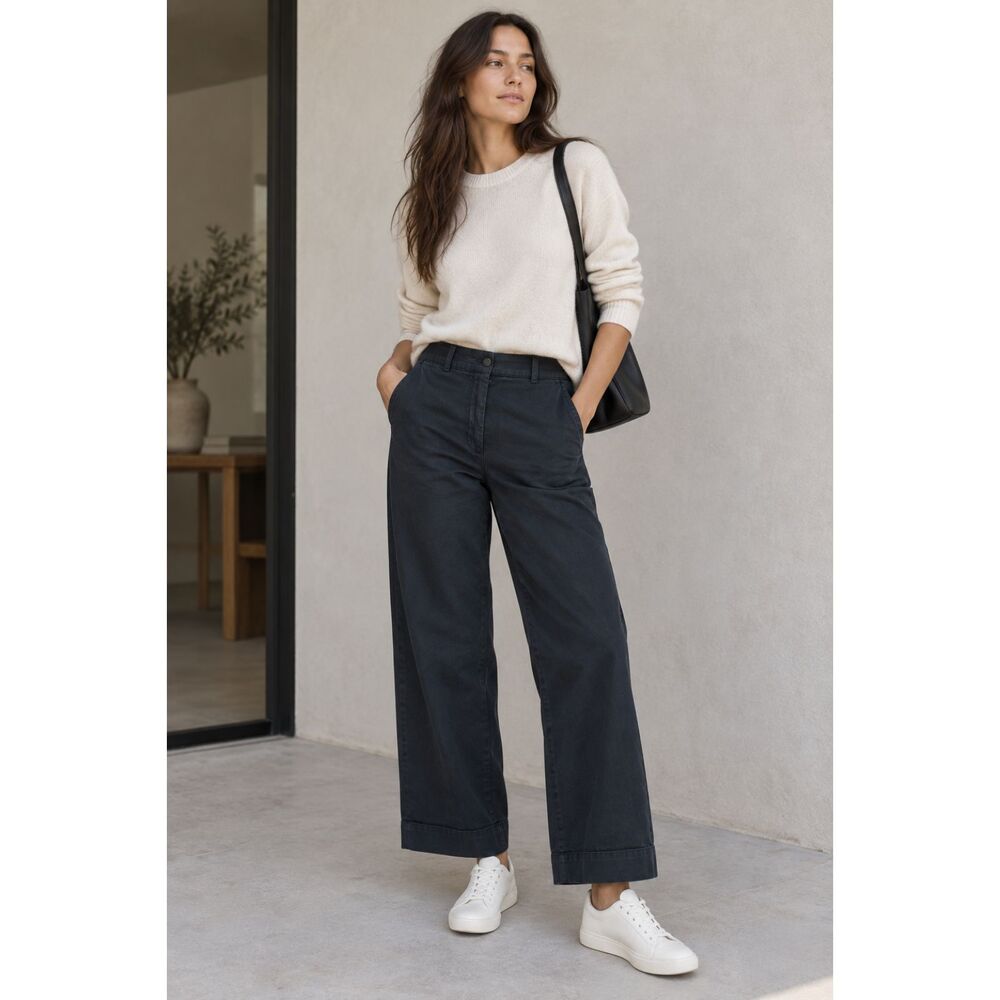 Everlane Black Wide Leg Denim Jeans Pants Trousers   Women's Size 6